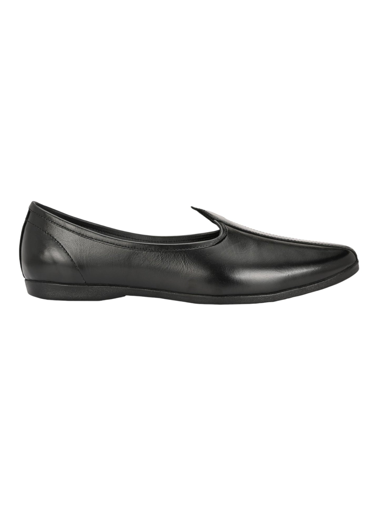 Guava Men's Comfortable Stylish Traditional Genuine Leather Jutti - Black - GV15JA877