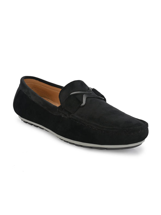 Guava Men's Black Charming Velvet Slip On Loafers (GV20JA704)