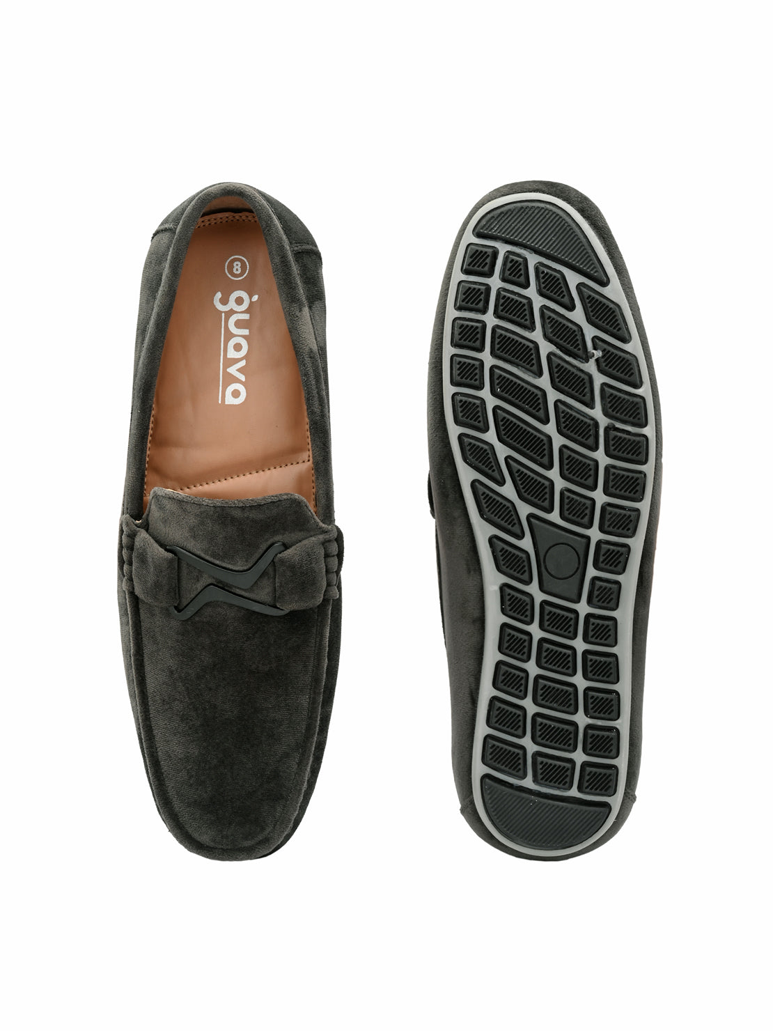 Guava Men's Olive Charming Velvet Slip On Loafers (GV20JA706)