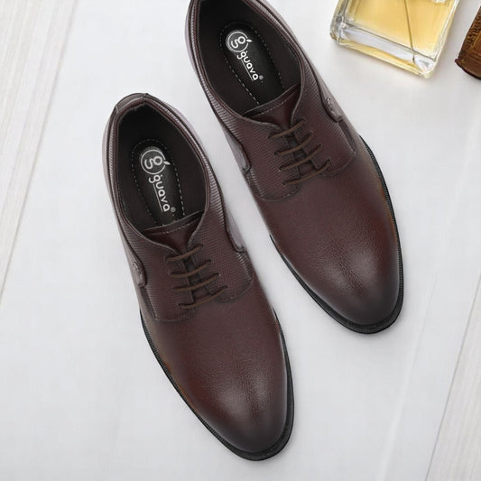 Guava Men's Faux Leather Lace-Up Derby Formal Shoes GV25JA880