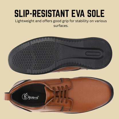 Guava Men's Synthetic Leather Lace-Up Derby Formal Shoes GV25JA891