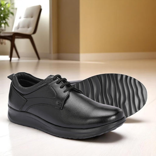 Guava Men's Featherwalk Lightweight Black Derby Fromal Shoes GV25JA895