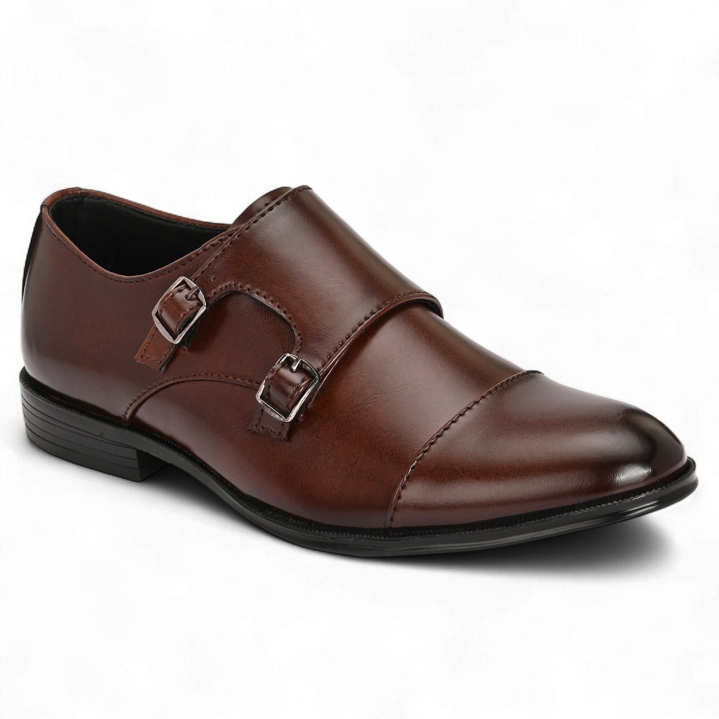 Guava Synthetic Leather Toecap Double Strap Brown Monk Formal Shoes for Men's GV25JA900