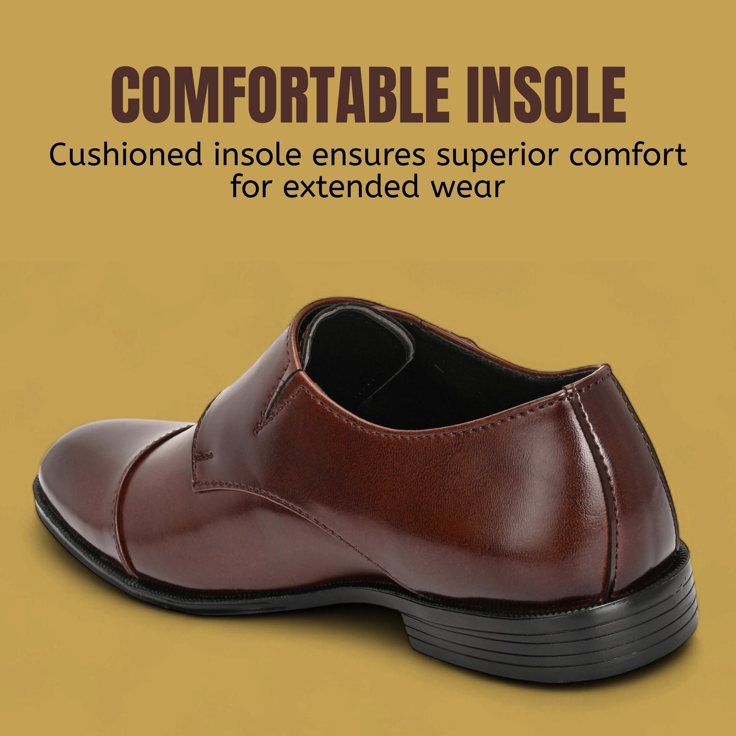 Guava Synthetic Leather Toecap Double Strap Brown Monk Formal Shoes for Men's GV25JA900