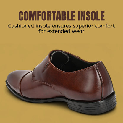 Guava Synthetic Leather Toecap Double Strap Brown Monk Formal Shoes for Men's GV25JA900