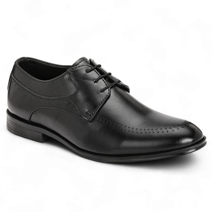 Guava Faux Leather Derby Black Lace up Formal Shoes for Men's GV25JA901