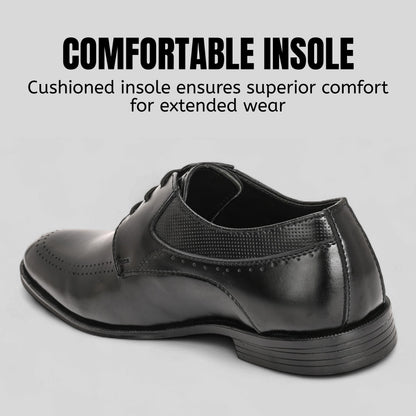 Guava Faux Leather Derby Black Lace up Formal Shoes for Men's GV25JA901