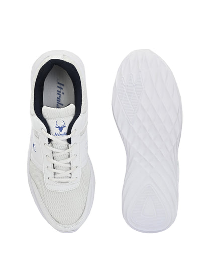 Hirolas® Men's White Synthetic Leather Lace-Up Walking Sports Shoes