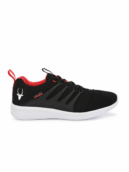 Hirolas® Men's Black Mesh Running/Walking/Gym Slip On Sport Shoes (HRL2004BLR)