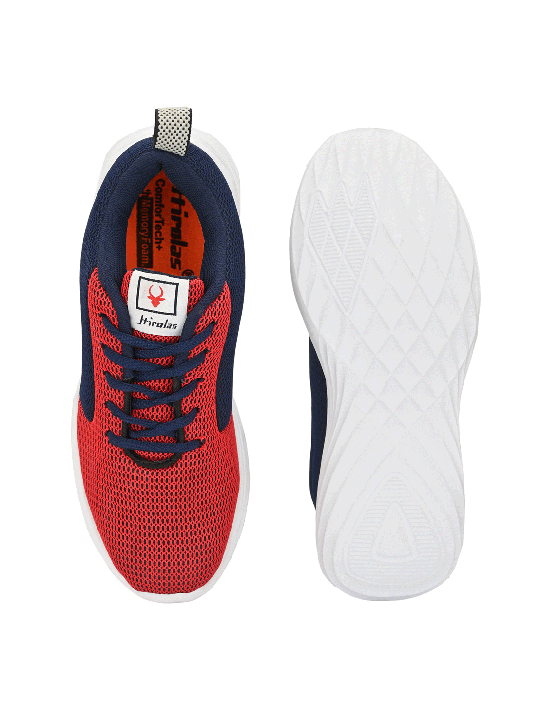 Hirolas® Men's Grey Mesh Running/Walking/Gym Lace Up Sport Shoes (HRL2013BLR)