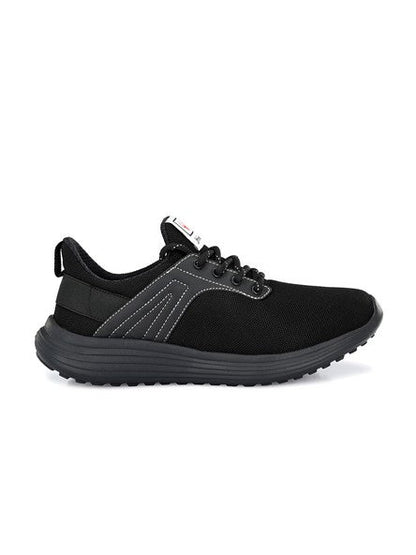 Hirolas® Men's Black Mesh Running/Walking/Gym Lace Up Sport Shoes (HRL2020BLK)