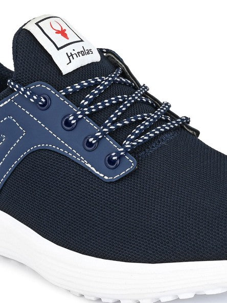 Hirolas® Men's Blue Mesh Running/Walking/Gym Lace Up Sport Shoes (HRL2020BLU)