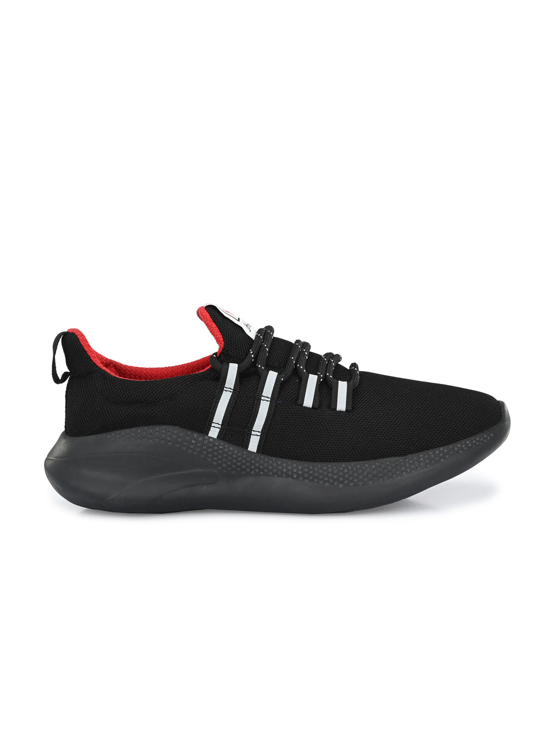 Hirolas® Men's Black Mesh Running/Walking/Gym Lace Up Sport Shoes (HRL2023BLK)