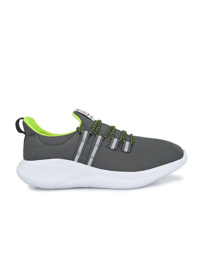 Hirolas® Men's Grey Mesh Running/Walking/Gym Lace Up Sport Shoes (HRL2023GRY)