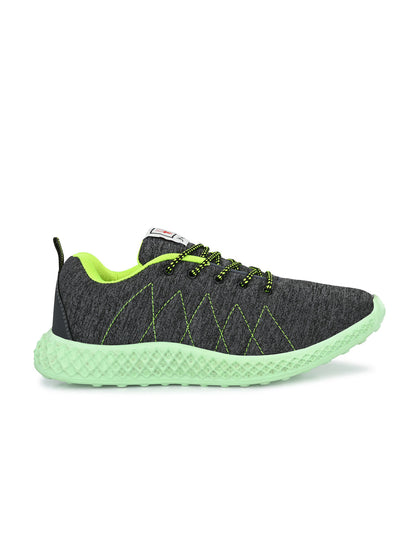 Hirolas® Men's Grey Mesh Running/Walking/Gym Lace Up Sport Shoes (HRL2025GRY)