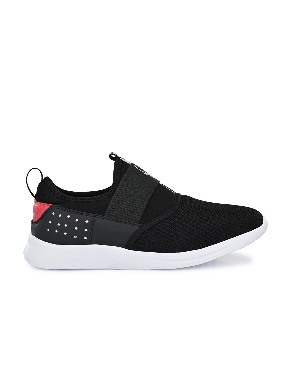 Hirolas® Men's Black Mesh Running/Walking/Gym Slip On Sport Shoes (HRL2027BLK)