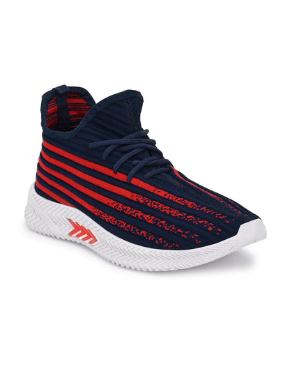 Hirolas® Men's Blue Knitted Running/Walking/Gym Lace Up Sport Shoes (HRL2036BLU)