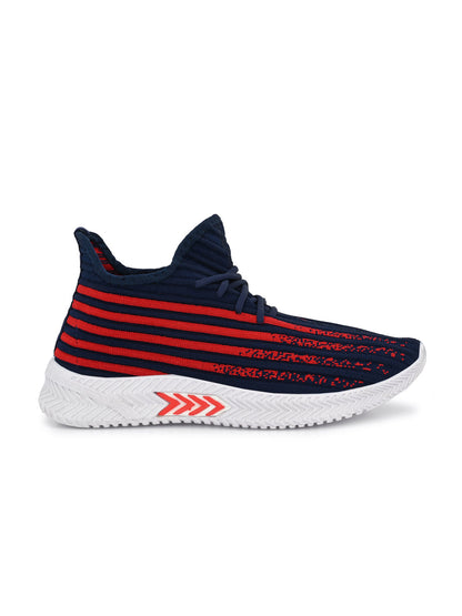 Hirolas® Men's Blue Knitted Running/Walking/Gym Lace Up Sport Shoes (HRL2036BLU)