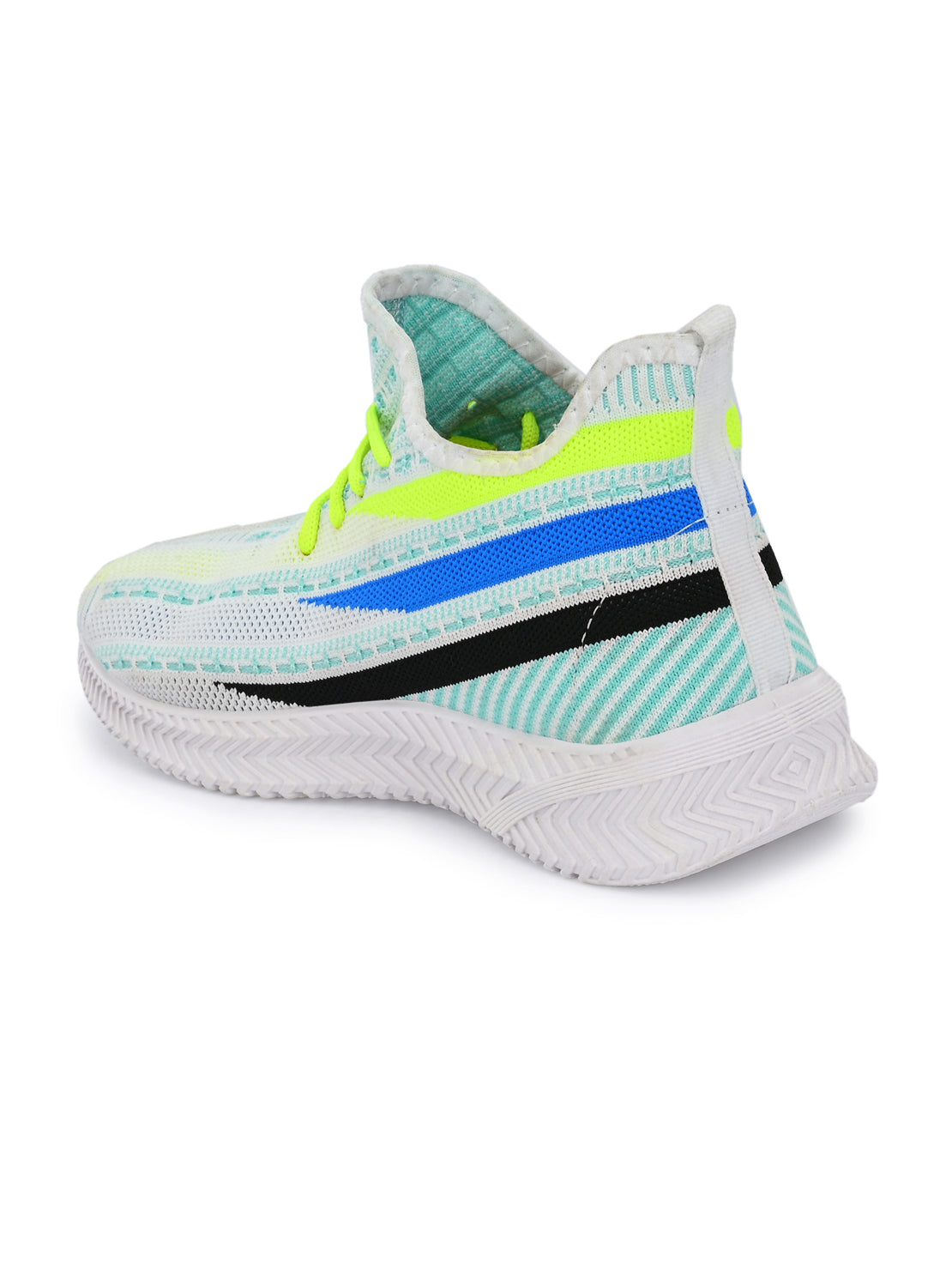 Hirolas® Men's White Knitted Running/Walking/Gym Lace Up Sport Shoes (HRL2037WHT)