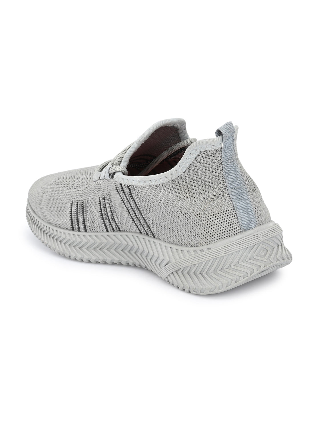 Hirolas® Men's Grey Knitted Running/Walking/Gym Lace Up Sport Shoes (HRL2039GRY)