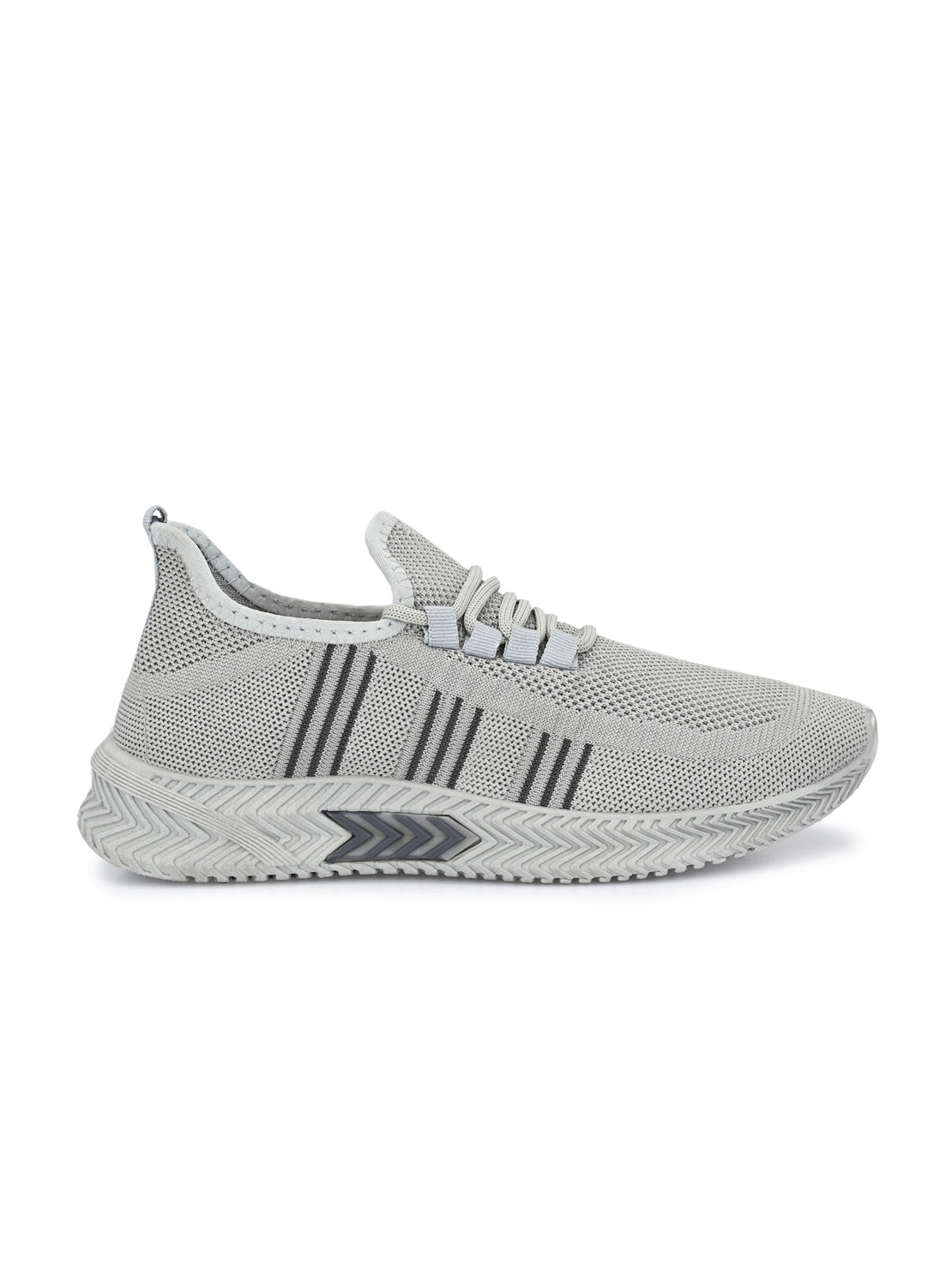 Hirolas® Men's Grey Knitted Running/Walking/Gym Lace Up Sport Shoes (HRL2039GRY)