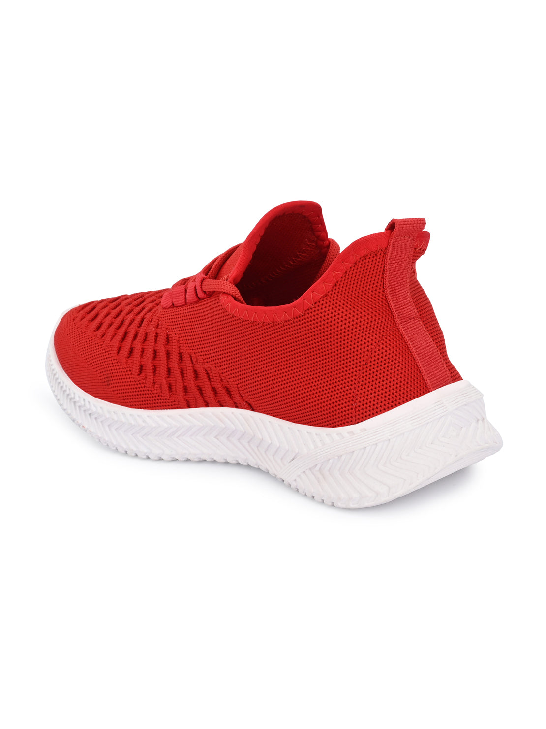 Hirolas® Men's Red Knitted Running/Walking/Gym Lace Up Sport Shoes (HRL2040RED)