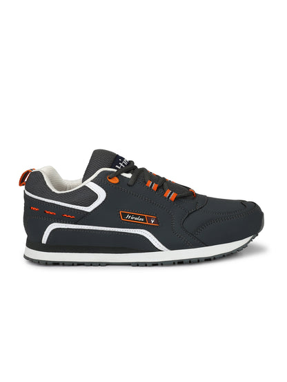 Hirolas Men's Multisports Shock Absorbing Walking Running Fitness Athletic Training Gym Grey Lace Up Sneaker Sport Shoes (HRL2041G)