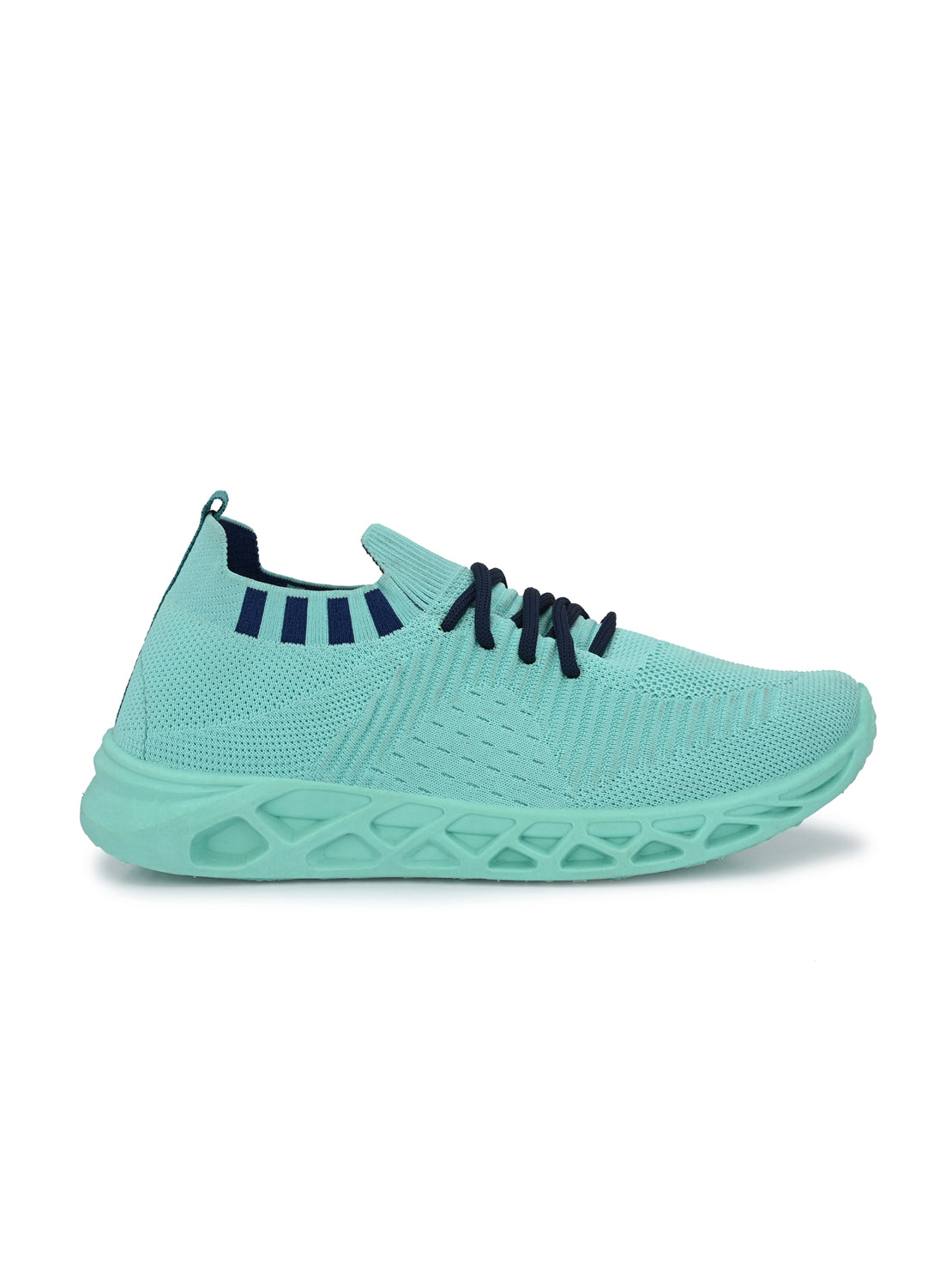 Hirolas® Men's Sea Green Knitted Running/Walking/Gym Lace Up Sport Shoes (HRL2043SGN)