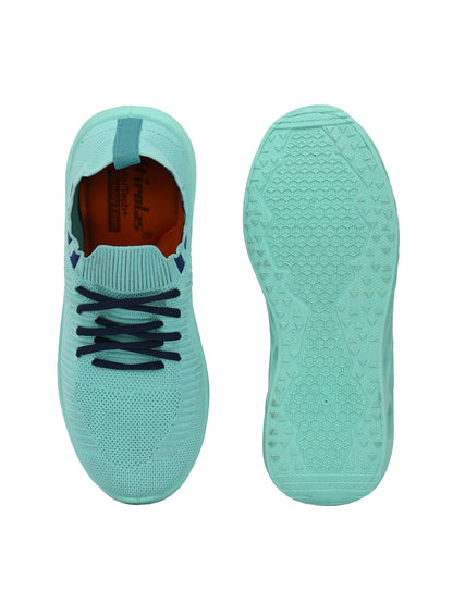 Hirolas® Men's Sea Green Knitted Running/Walking/Gym Lace Up Sport Shoes (HRL2043SGN)