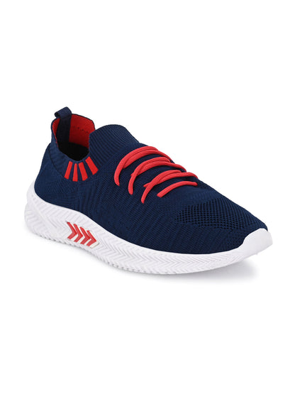 Hirolas® Men's Blue Knitted Running/Walking/Gym Lace Up Sport Shoes (HRL2046BLU)