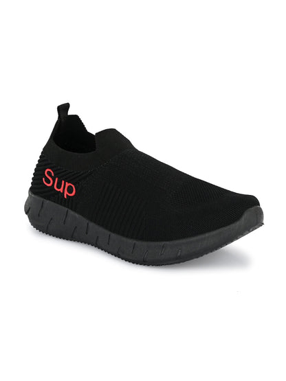 Hirolas® Men's Grey Knitted Running/Walking/Gym Slip On Sport Shoes (HRL2048BLK)