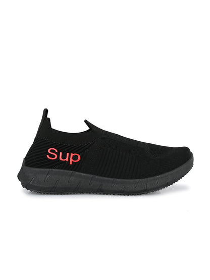 Hirolas® Men's Grey Knitted Running/Walking/Gym Slip On Sport Shoes (HRL2048BLK)