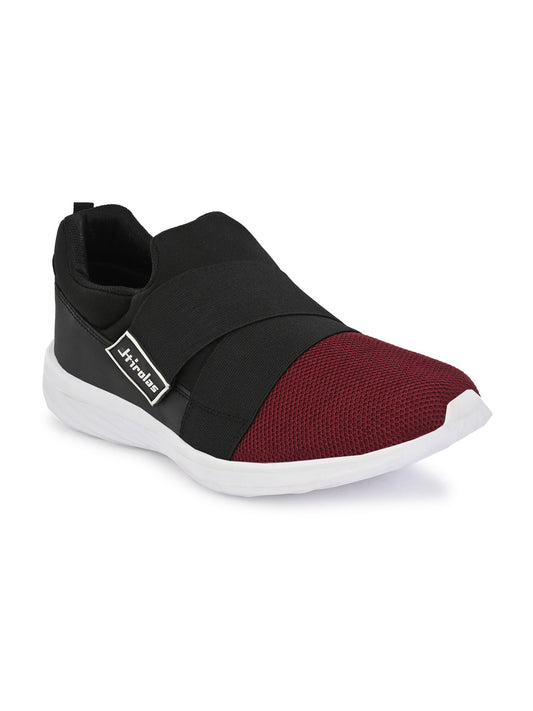 Hirolas® Men's Maroon Mesh Running/Walking/Gym Slip On Sport Shoes (HRL2058MRN)