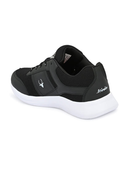 Hirolas® Men's Black Synthetic Leather Lace Up Walking Sport Shoes (HRL2075BLK)