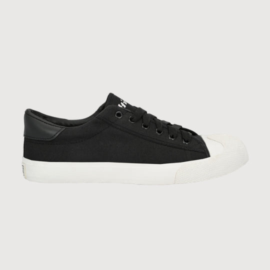 Hirolas Men's Black Canvas Vulcansied Skateboard Lace-Up Sneaker Shoes (HRL2076BLK)
