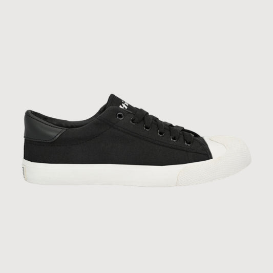 Hirolas Men's Black Canvas Vulcansied Skateboard Lace-Up Sneaker Shoes (HRL2076BLK)