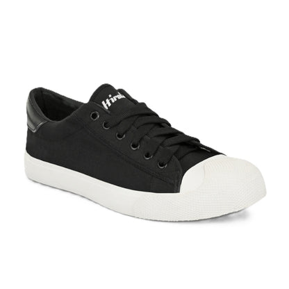 Hirolas Men's Black Canvas Vulcansied Skateboard Lace Up Sneaker Shoes (HRL2076BLK)