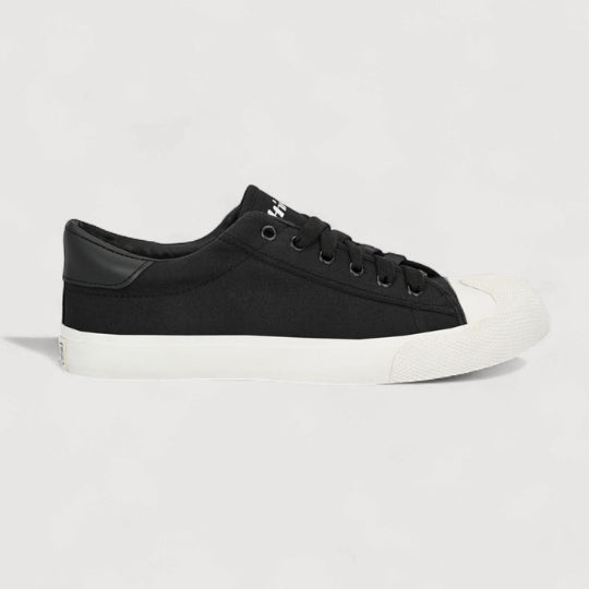 Hirolas Men's Black Canvas Vulcansied Skateboard Lace Up Sneaker Shoes (HRL2076BLK)
