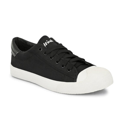 Hirolas Men's Black Canvas Vulcansied Skateboard Lace-Up Sneaker Shoes (HRL2076BLK)