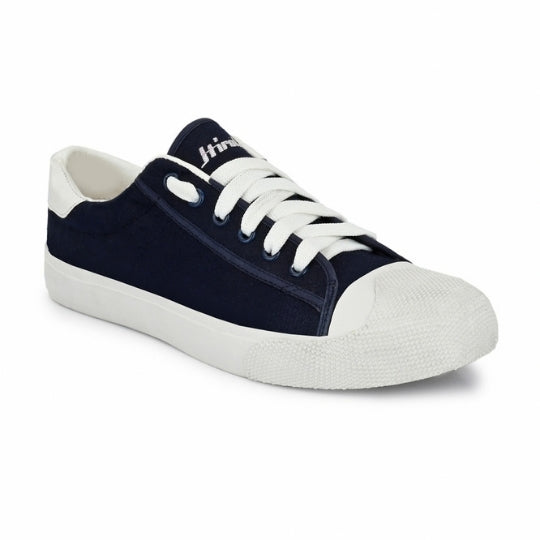Hirolas Men's Blue Canvas Vulcansied Skateboard Lace Up Sneaker Shoes (HRL2076BLU)