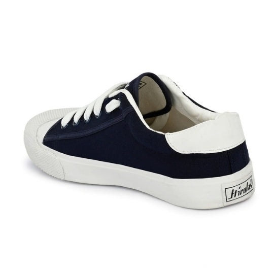 Hirolas Men's Blue Canvas Vulcansied Skateboard Lace Up Sneaker Shoes (HRL2076BLU)
