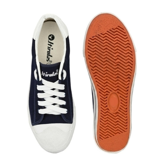 Hirolas Men's Blue Canvas Vulcansied Skateboard Lace Up Sneaker Shoes (HRL2076BLU)
