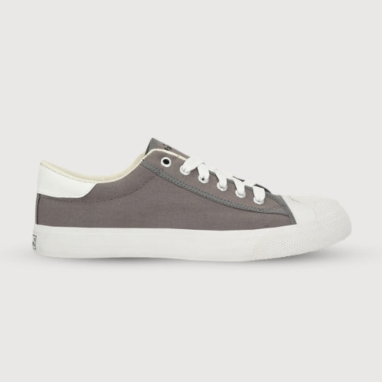 Hirolas Men's Grey Canvas Vulcansied Skateboard Lace Up Sneaker Shoes (HRL2076GRY)