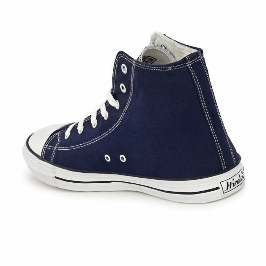Hirolas Men's Blue Canvas Vulcansied Skateboard Lace Up Ankle Length Sneaker Shoes (HRL2077BLU)