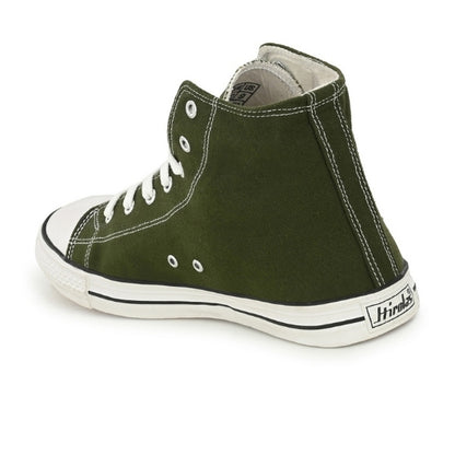 Hirolas Men's Olive Canvas Vulcansied Skateboard Lace Up Ankle Length Sneaker Shoes (HRL2077OLV)
