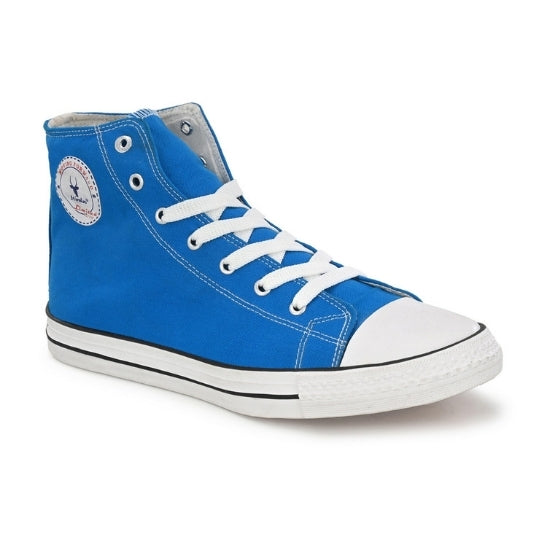 Hirolas Men's Sky Blue Canvas Vulcansied Skateboard Lace Up Ankle Length Sneaker Shoes (HRL2077SBU)
