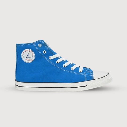 Hirolas Men's Sky Blue Canvas Vulcansied Skateboard Lace Up Ankle Length Sneaker Shoes (HRL2077SBU)