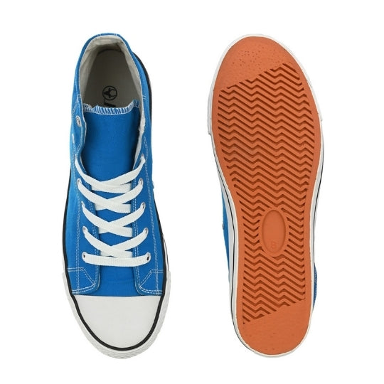 Hirolas Men's Sky Blue Canvas Vulcansied Skateboard Lace Up Ankle Length Sneaker Shoes (HRL2077SBU)