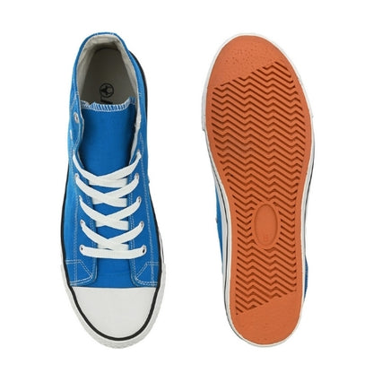 Hirolas Men's Sky Blue Canvas Vulcansied Skateboard Lace Up Ankle Length Sneaker Shoes (HRL2077SBU)