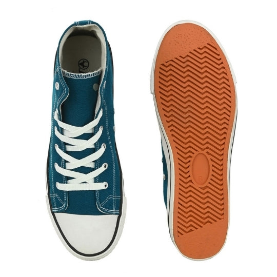 Hirolas Men's Sea Green Canvas Vulcansied Skateboard Lace Up Ankle Length Sneaker Shoes (HRL2077SGN)